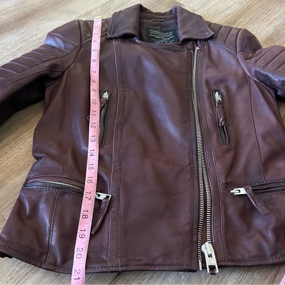 All Saints Oxblood Leather Jacket - Picture 12 of 16
